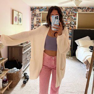 BDG White Oversized Cardigan